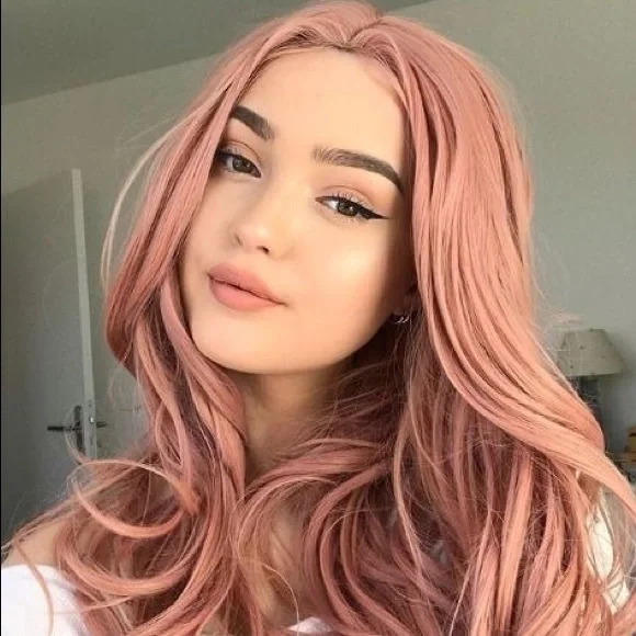 ✨MYLINN  28” PEACH PINK  WAVY LACE FRONT  WIG *NWT maxresdefault.jpg main image 3